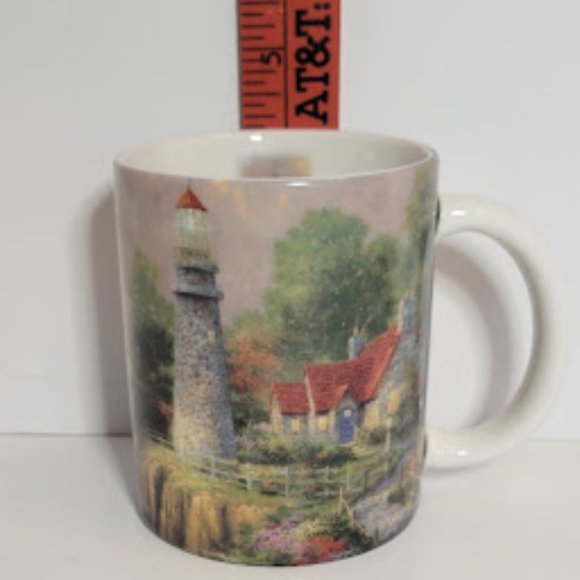 THOMAS KINKADE "THE LIGHT OF PEACE" AMCAL ART COFFEE MUG - Picture 6 of 6